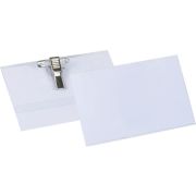 Бэйдж  гориз. с клипсой 90х55мм Hatber/50