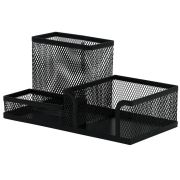 Подставка на стол д/мелочей. 3-х.отд, метал, сетка.,черн.