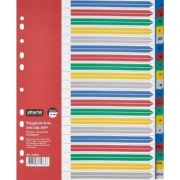 Разделитель А4+ буквен. А-Я из цветн.пласт. Attache, А4, 20 разделов/25