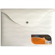 Папка на кнопке А4 LAMARK пласт. Волна/белый