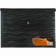 Папка на кнопке А4 LAMARK пласт. Волна/черный