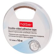 Клейкая лента двусторонняя 12ммх10м, Hatber