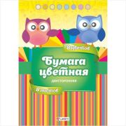 Набор цветной бумаги Двусторонней 8цв.8л. А4 MIX-1, в папке, LAMARK35126