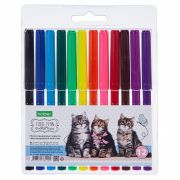 Фломастеры «ECO» 12 цв. -Верные друзья- в блистере с европодвесом