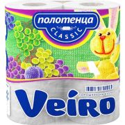 Полотенца бум. Veiro Classic 2-х сл., бел.. 2 рулона 5П22 /6