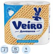Бумага туалетная Veiro Домашняя белая 2-сл. бел (в упаковке 4рул.) / 12