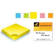 Бумага для заметок с клеевым слоем 76*76 100л JIST/XING LI неон.желтый