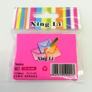 Бумага для заметок с клеевым слоем 38*51 100л XING LI неон розовый