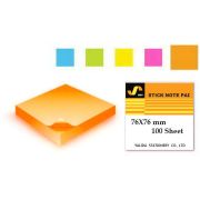 Бумага для заметок с клеевым слоем 76*76 100л JIST/XING LI неон.оранж.