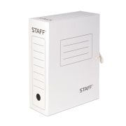 Короб архивный А4, корешок100 мм, на завязках, гофрокартон, STAFF