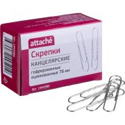 Скрепки 78 мм Attache оцинкованные, гофрированные, 50шт/уп