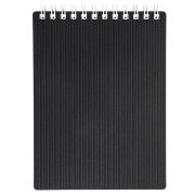 Блокнот 80л А6ф клетка Пластиковая обложка на гребне VELVET  Черный