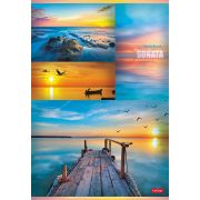 Тетрадь 96л А4ф клетка на скобе 3 диз. в блоке  серия  -Гаснет день в безбрежных небесах-