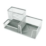 Органайзер настольный, металлический, серый,100х200х100 мм, 3 секции, deVente