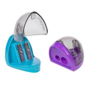 Точилка Hatber SPACE Пластиковая Цветная с контейнером с 2-мя отверстиями-Ассорти- 2 цв. 24шт