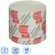 Бумага туалетная 1-сл.ОСТРОВСКАЯ Новинка б/втулки сер 30м, 48рул/уп