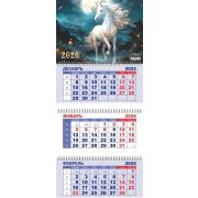 Календарь квартальный 3 бл. на3 гр. 292x650 мм, Lamark.Символ года - Год Лошади.Романтика, 2026г